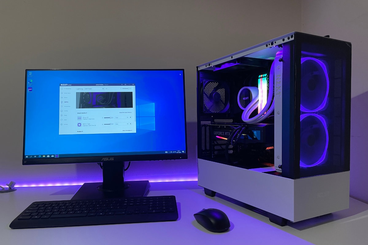 Testing different RGB settings using the NZXT CAM RGB controller