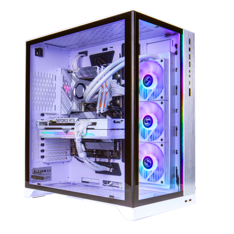 Custom built gaming PC in white theme